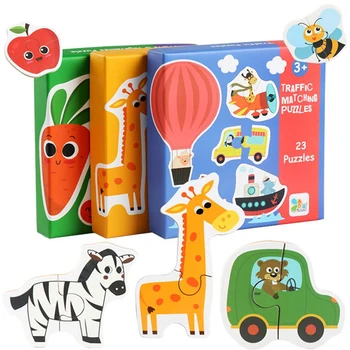 Vaikai Atitikimo Puzzle Gyvūnų Transportavimo Vaisių, Daržovių, Ankstyvo Mokymosi Žaislai Vaikams, Vaikų Pažinimo Švietimo Žaislas