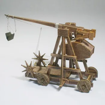 Klasikinis senovės vežimai Age of empires modelis rinkiniai Trebuchet - Heavy catapult modelio instrukcija anglų kalba