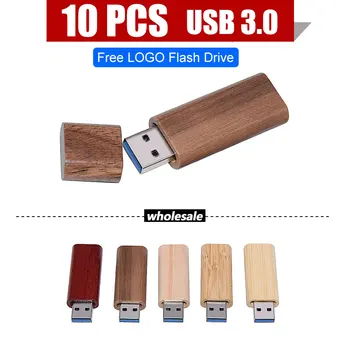 10VNT per daug Laisvą Logotipą, Medinės USB 3.0 medienos usb 