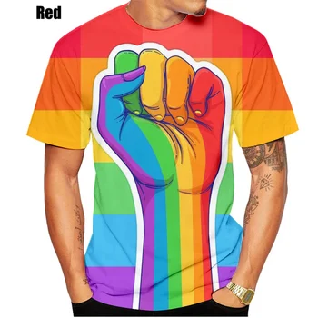 Vyriški Vaivorykštė Apvalios Kaklo trumpomis Rankovėmis T-Shirt Biseksualų Pasididžiavimas Marškinėliai, Unisex Marškinėliai LGBT Marškinėliai Pasididžiavimas Marškinėlius