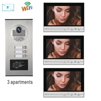 Multi šeimos rankų tuya smart wifi vaizdo duris telefono bell ir stebėti doorbell videocitofono domotico domofonas rinkinys
