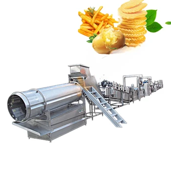 Geros kokybės, gruzdintos bulvytės, bulvių traškučiai gamybos mašinos/Kepta maisto perdirbimo, gamybos linijos
