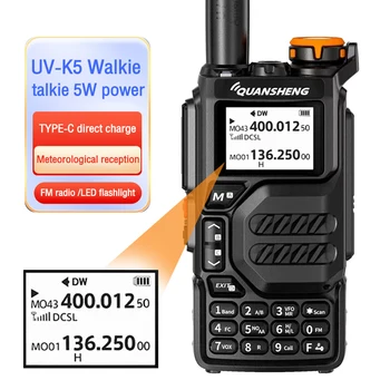 UVK5 Walkie-talkie Rankiniai 5W tolimojo Lauko Kelionę Multi-dažnio pilnametražis Walkie-Talkie 76-108 MHz FM