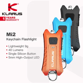 Klarus Mi2 Keychain Žibintuvėlis, Lengvas, 9g, 5mm Didelės galios LED 40 Liumenų, atsparus Vandeniui, Vieno Silicio Mygtuką, EDC