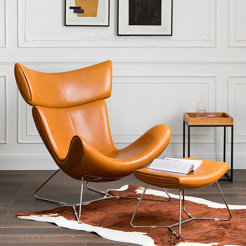 Šiuolaikinės dizaineris baldai, stiklo, odos, poilsio, laisvalaikio kambarį, namų baldai akcentas Imola rankos Kėdė . ' - ' . 2