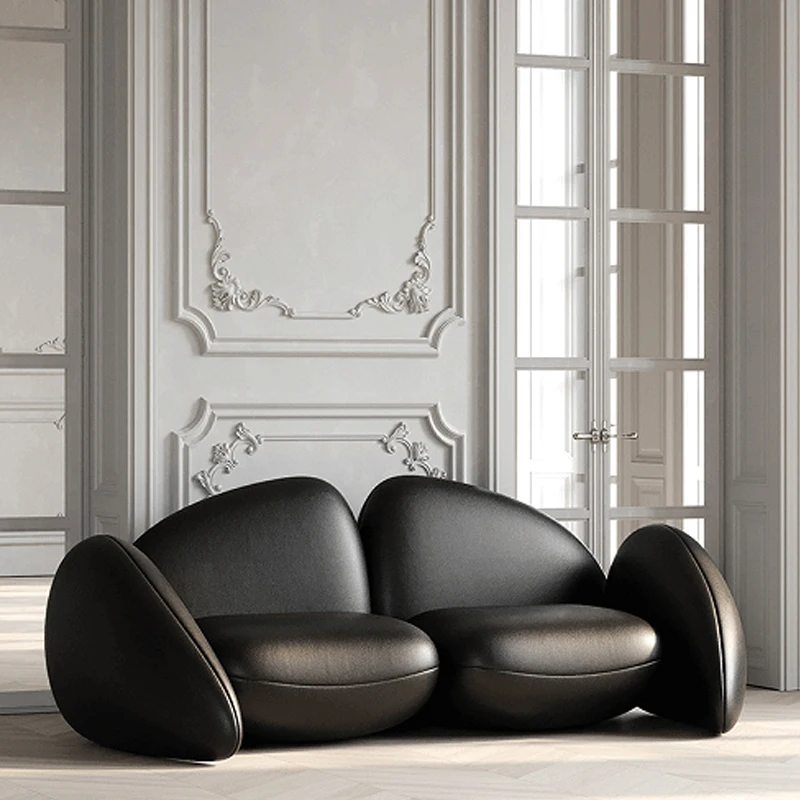 Šiuolaikinės paprasta kūrybos odos dizaineris kambarį Home hotel dviguba sėdynė sofa . ' - ' . 3