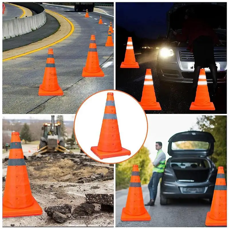Išardomi Orange Kelių Saugos Kūgių 45cm Eismo automobilių Stovėjimo aikštelė Spurgų Multi Purpose Atspindinti Juostelė Eismo Spurgų . ' - ' . 2
