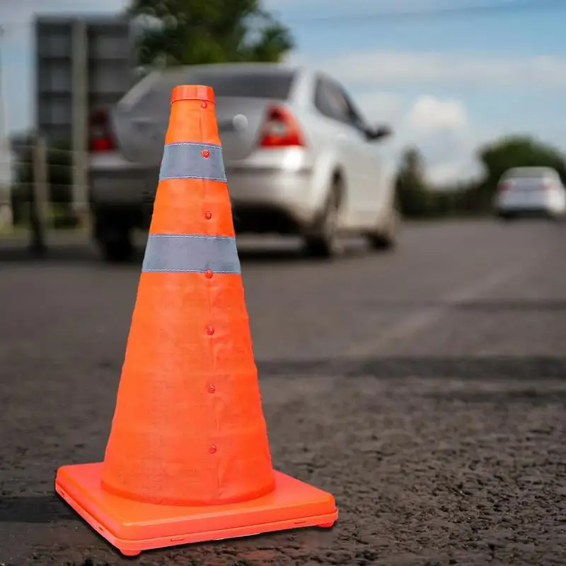 Išardomi Orange Kelių Saugos Kūgių 45cm Eismo automobilių Stovėjimo aikštelė Spurgų Multi Purpose Atspindinti Juostelė Eismo Spurgų . ' - ' . 3