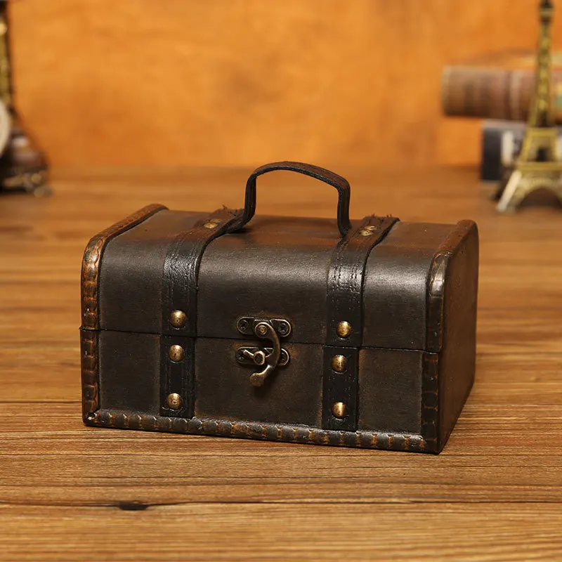 Naujas Retro Medienos Saugojimo Dėžutė Antikvariniai Darbalaukio Papuošalai, Kosmetikos Laikymo Dėžutė su Užrakto Medinės Dėžutės Laikymo Dėžutė Klavišus 