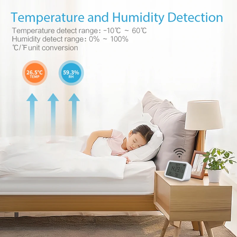 Neo Wifi Tuya Smart Temperatūros ir Drėgmės Jutiklis Patalpų Drėgmėmačiu Termometras Veikia su Alexa, Google 