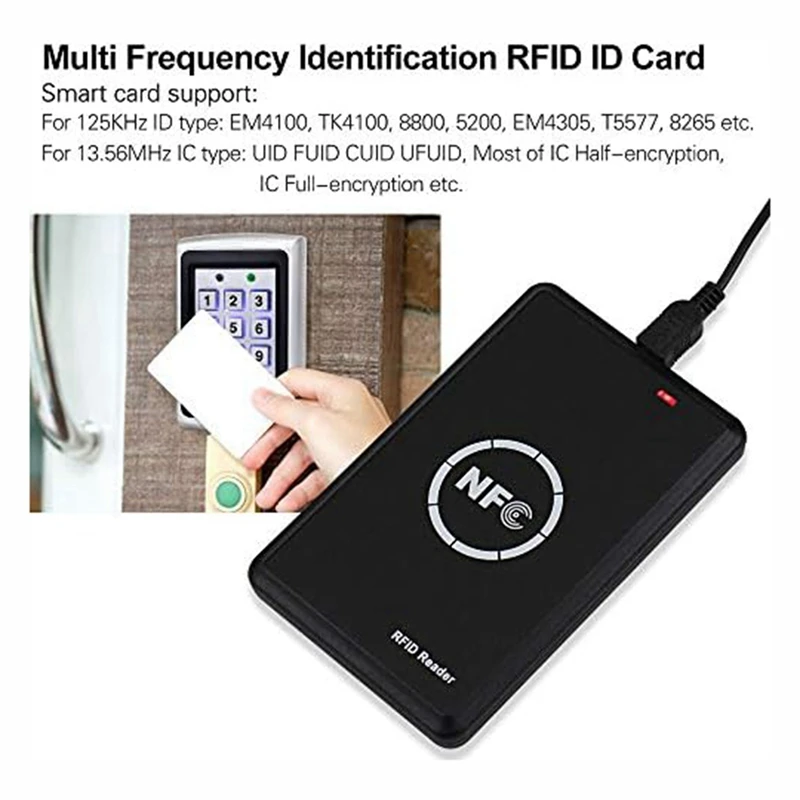 Smart Prieigos Kontrolės Kortelės Kopijuoklis Juoda RFID Skaitytojui Rašytojas 125Khz Kortelę, popierinės kopijavimo aparatų matricos NFC Žymeklį . ' - ' . 2