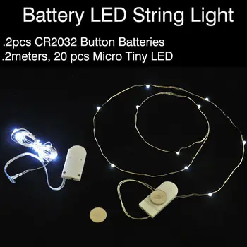 100vnt/daug 9colours 2M 20 Žibintai Atostogų LED Baterija String Žibintai,X'mas Apdailos Fairy Light Su Sidabro Vielos