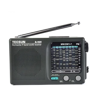 AWIND TECSUN R-909 AM/FM/SM/MW (9 Intervalai) Kelių Juostų Radijo Imtuvas Transliacijos su Built-in Speaker